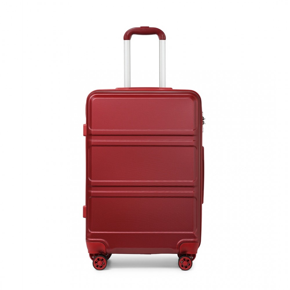 Kono cestovní kufr na kolečkách ABS - 96L - bordó