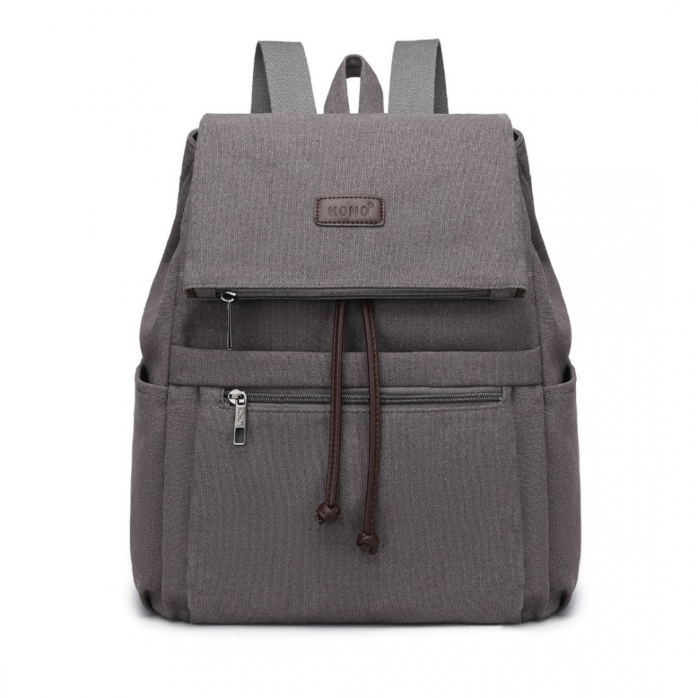 Levně KONO unisex plátěný batoh SAVIORA - 18L - šedý