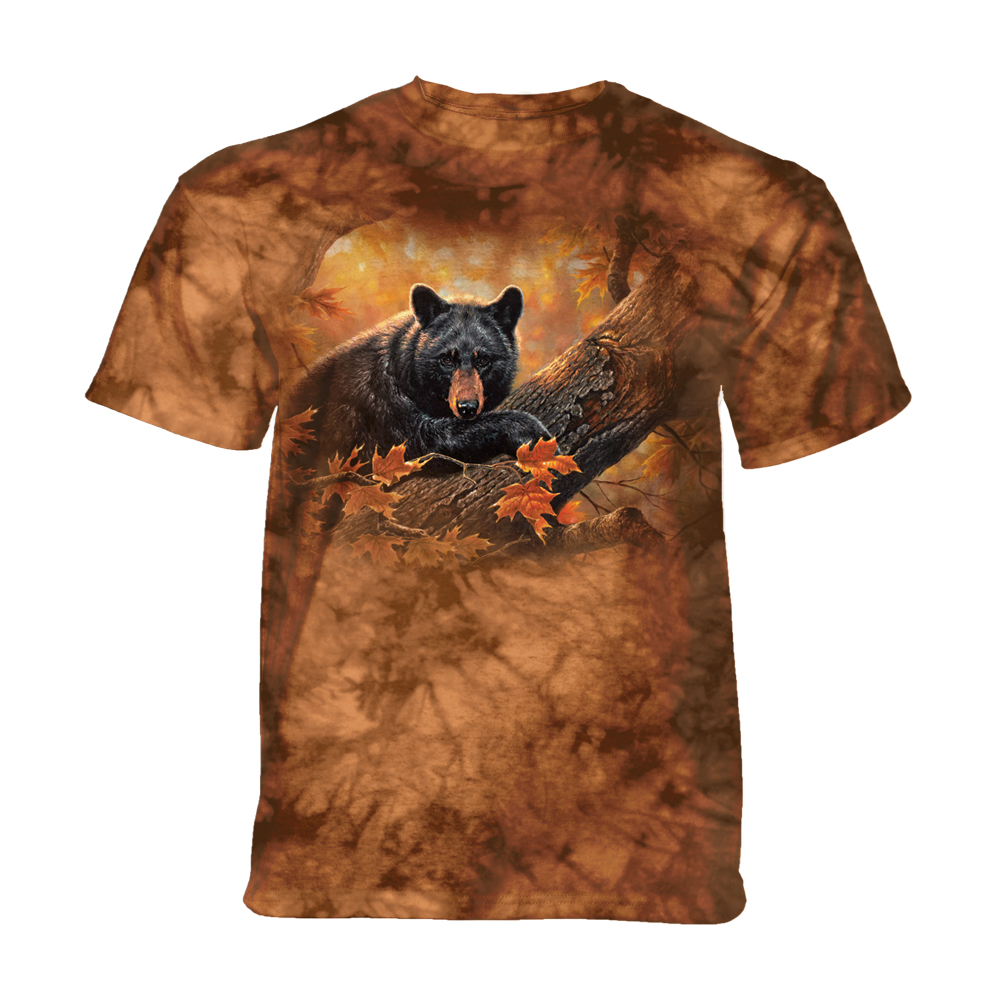 Levně The Mountain Dětské batikované tričko - HANGING OUT - medvěd - hnědé