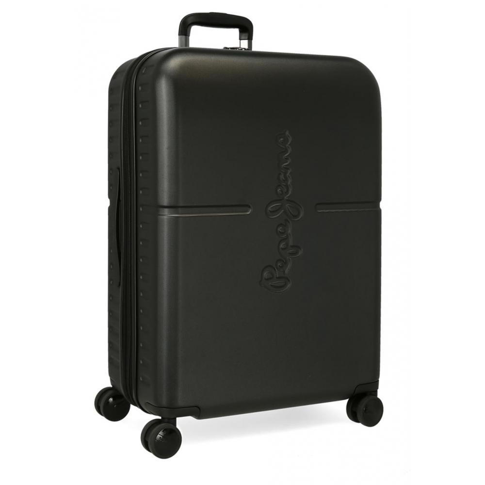 Levně Pepe Jeans rozšířitelný kufr na kolečkách ABS - 70 cm - 79L - černá
