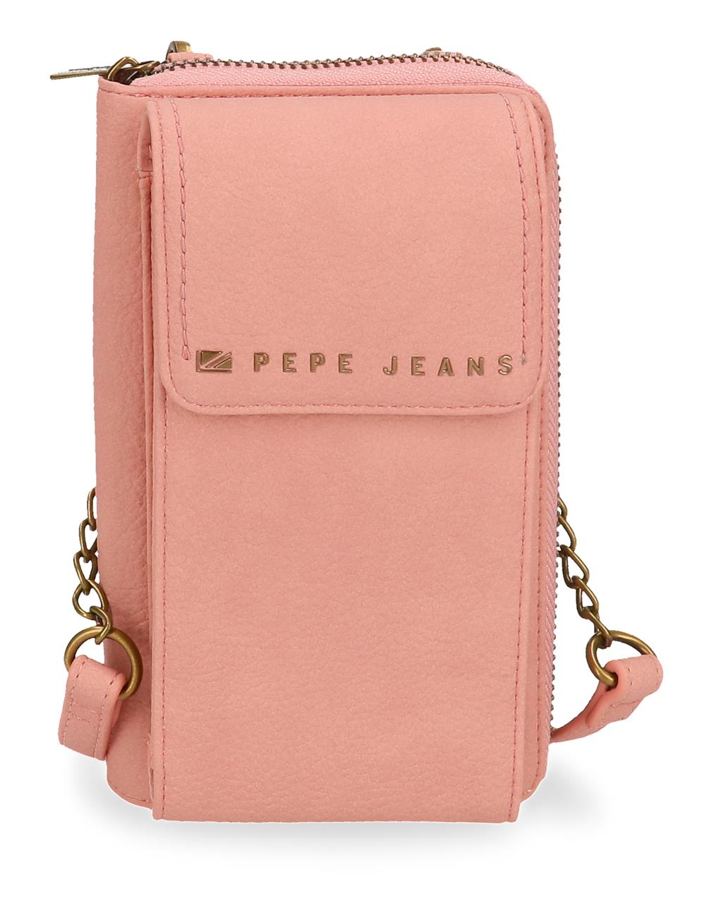 Levně Pepe Jeans Diane crossbody peněženka na mobil - růžová