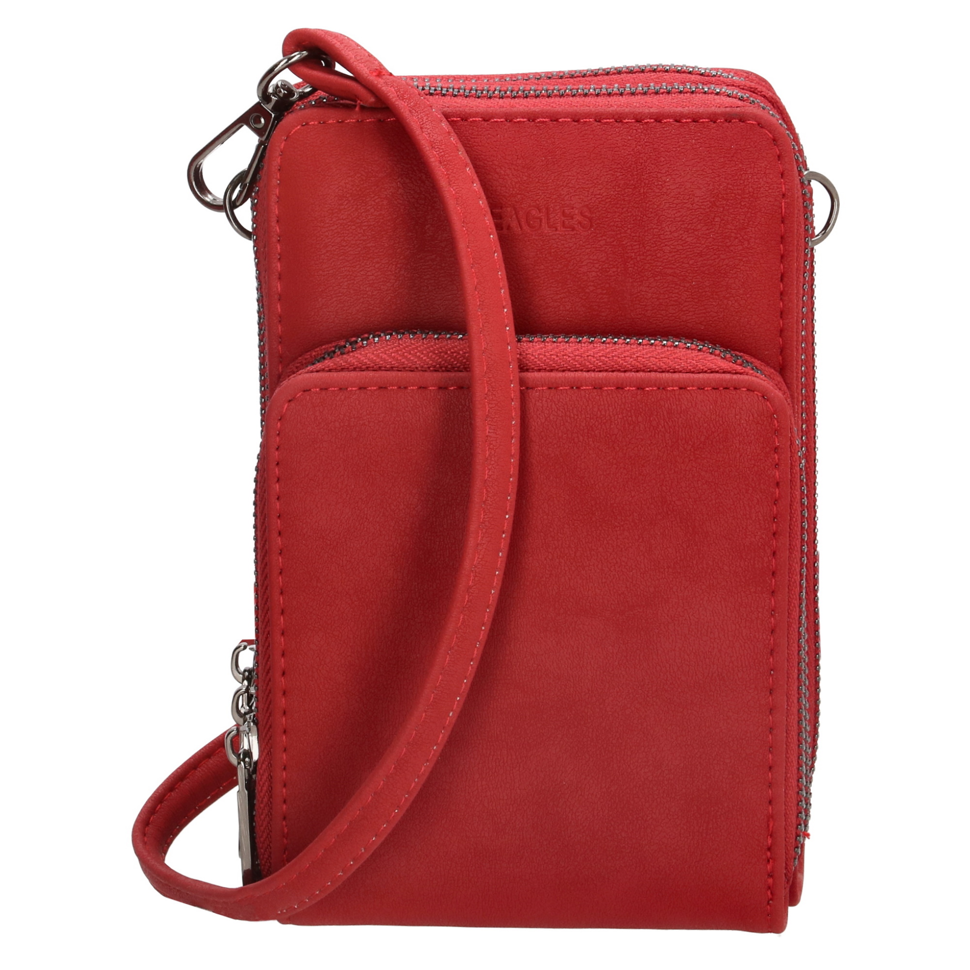 Levně Dámská kabelka na telefon/peněženka s popruhem přes rameno Beagles Marbella - červená - na výšku