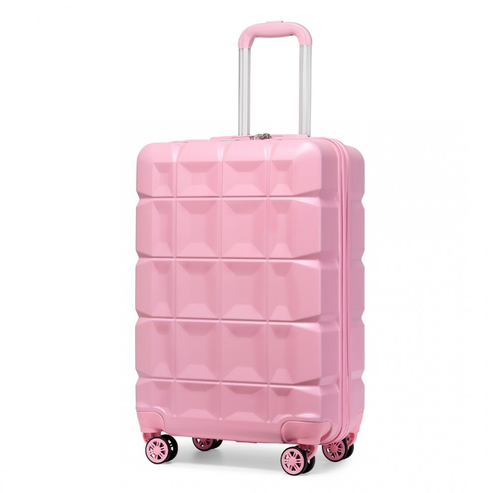 Levně KONO kabinové zavazadlo s TSA zámkem - růžová - 39L