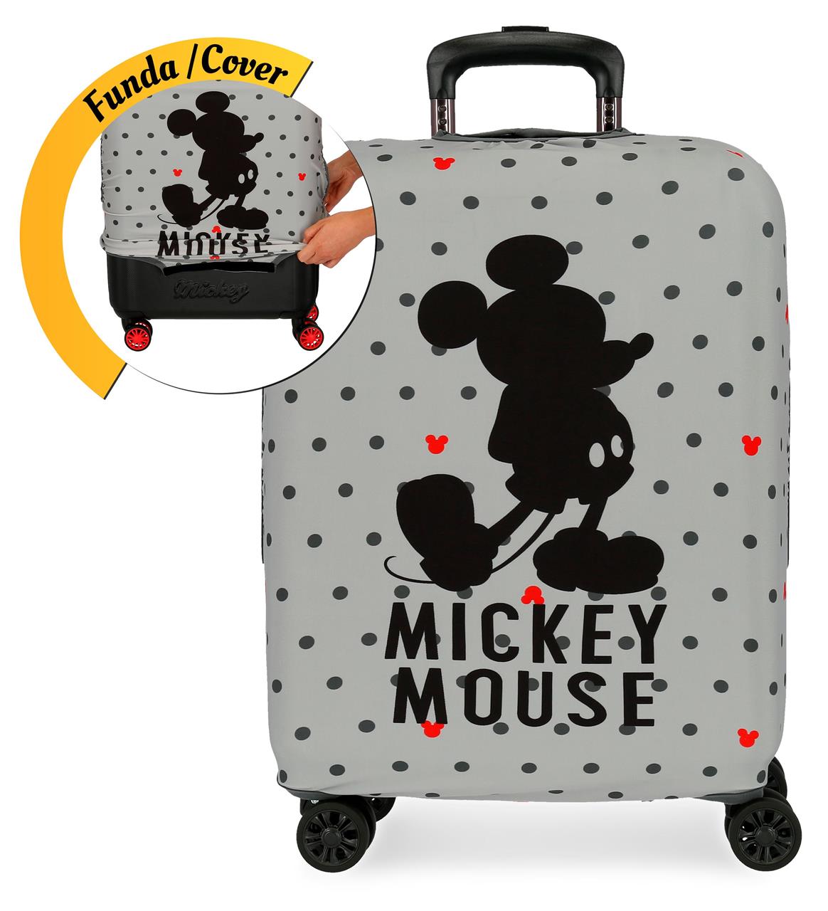 Levně JOUMMABAGS Mickey Mouse elastický neoprenový obal na kabinové zavazadlo šedá