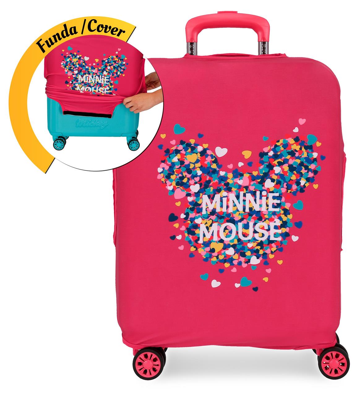 Levně JOUMMABAGS Minnie Mouse elastický neoprenový obal na kabinové zavazadlo - růžová