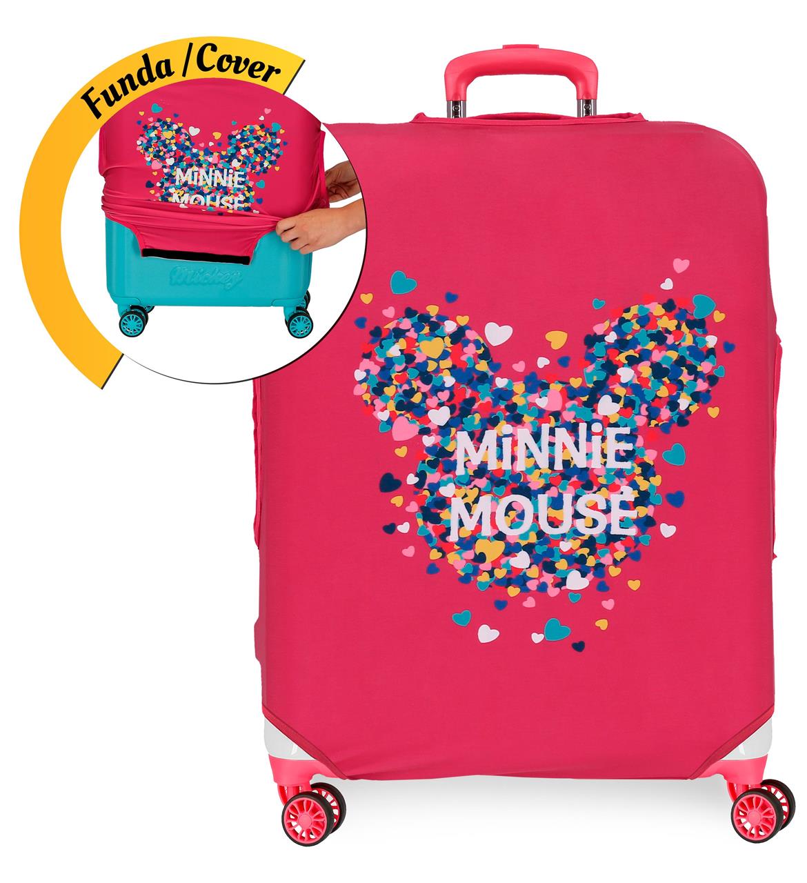 Levně JOUMMABAGS Minnie Mouse elastický neoprenový obal na střední zavazadlo - růžová