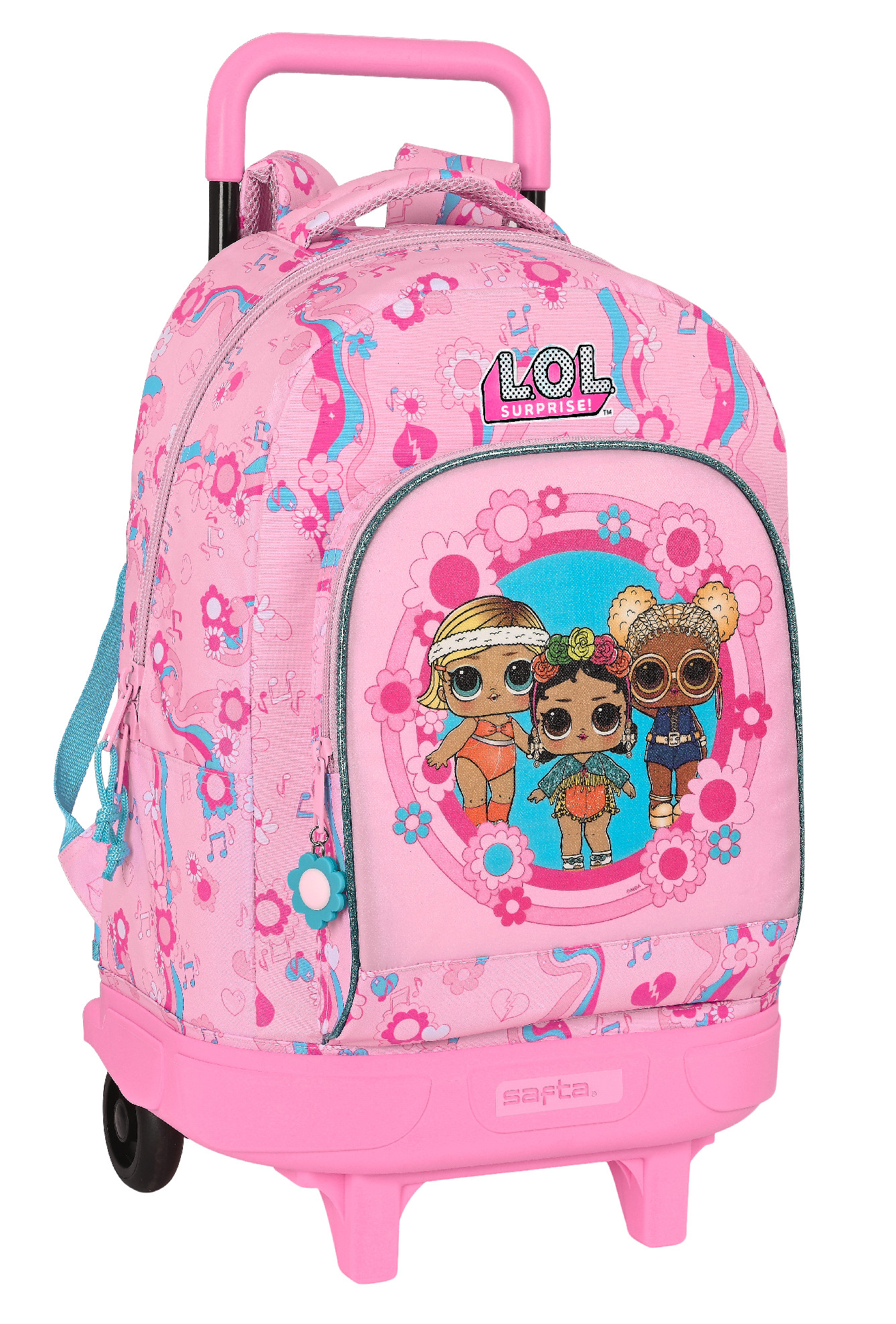 Levně Safta LOL SURPRISE! "GLOW GIRL" dívčí školní batoh na kolečkách - 33L