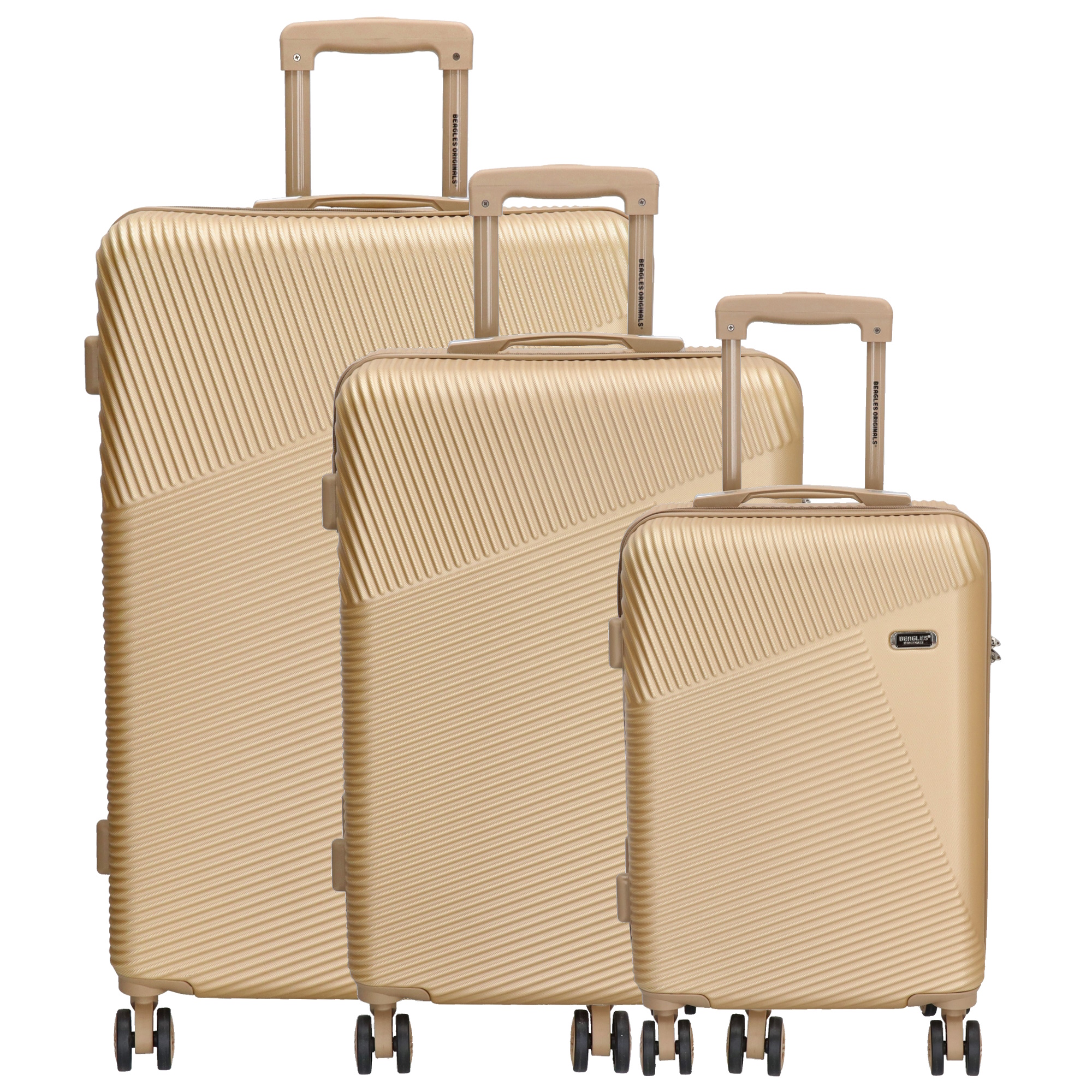 Levně Beagles Originals set 3 cestovních kufrů ABS - champagne - 38L, 60L, 92L