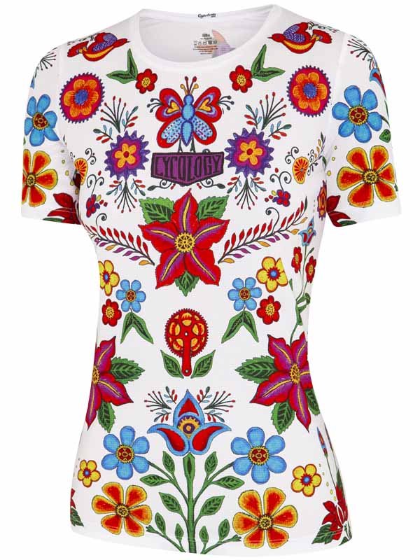 Levně Cycology Dámské technické cyklistické tričko - Frida - bílé