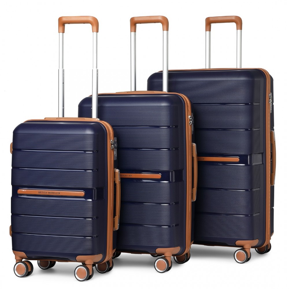 Levně KONO travel set kufrů polypropylén - 36L, 60L, 92L - navy