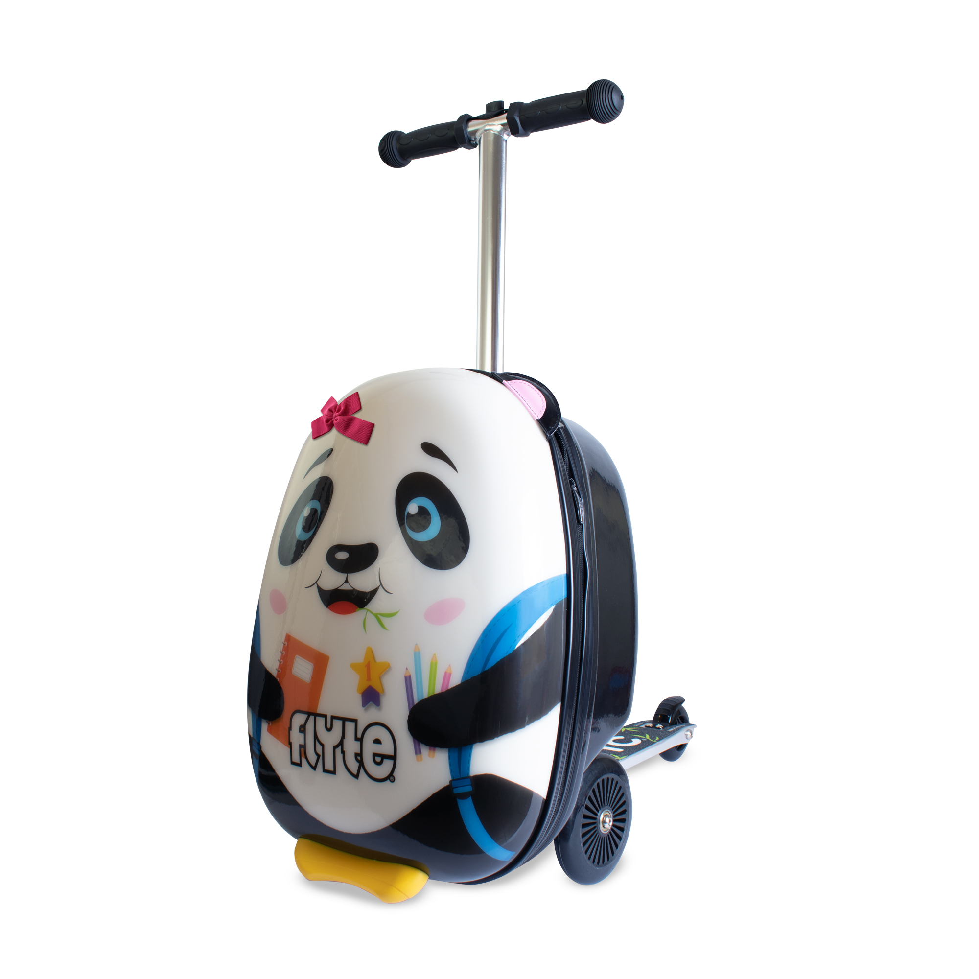 Levně Zinc dětský cestovní kufr s koloběžkou Flyte - Panda Penni - 25L