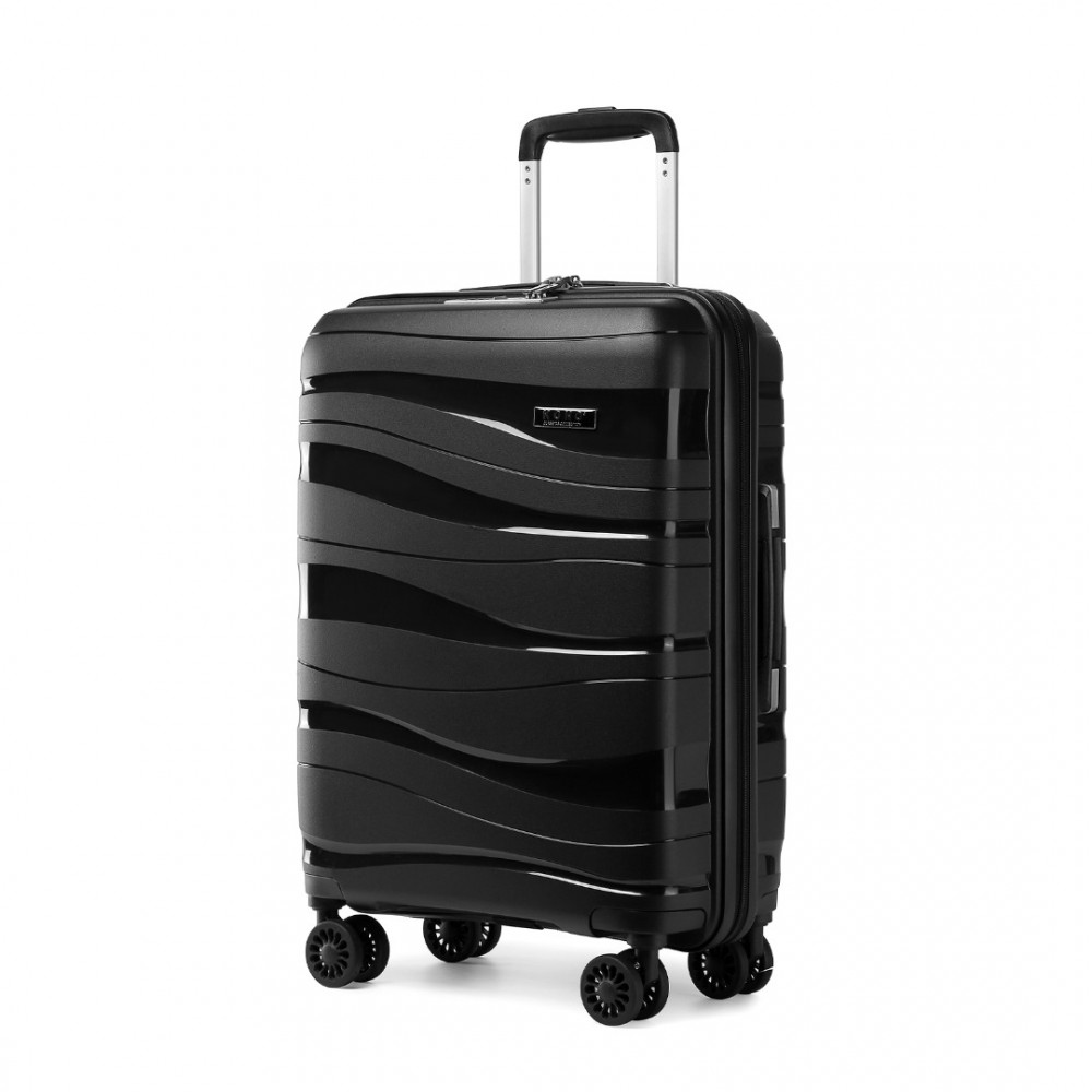 Levně KONO Cestovní kufr na kolečkách s TSA zámkem 70L - černý