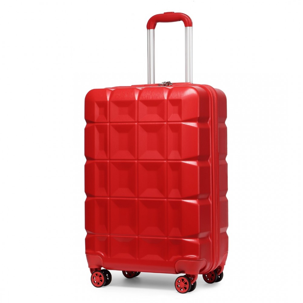 Levně KONO skořepinové zavazadlo s TSA zámkem ABS - červená - 69L