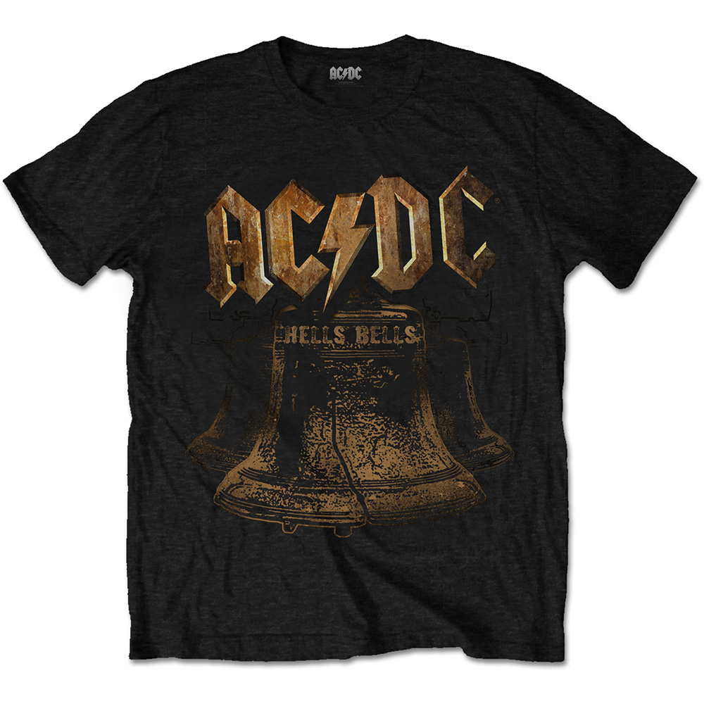 Levně RockOff AC/DC UNISEX tričko s potiskem : BRASS BELLS - černá