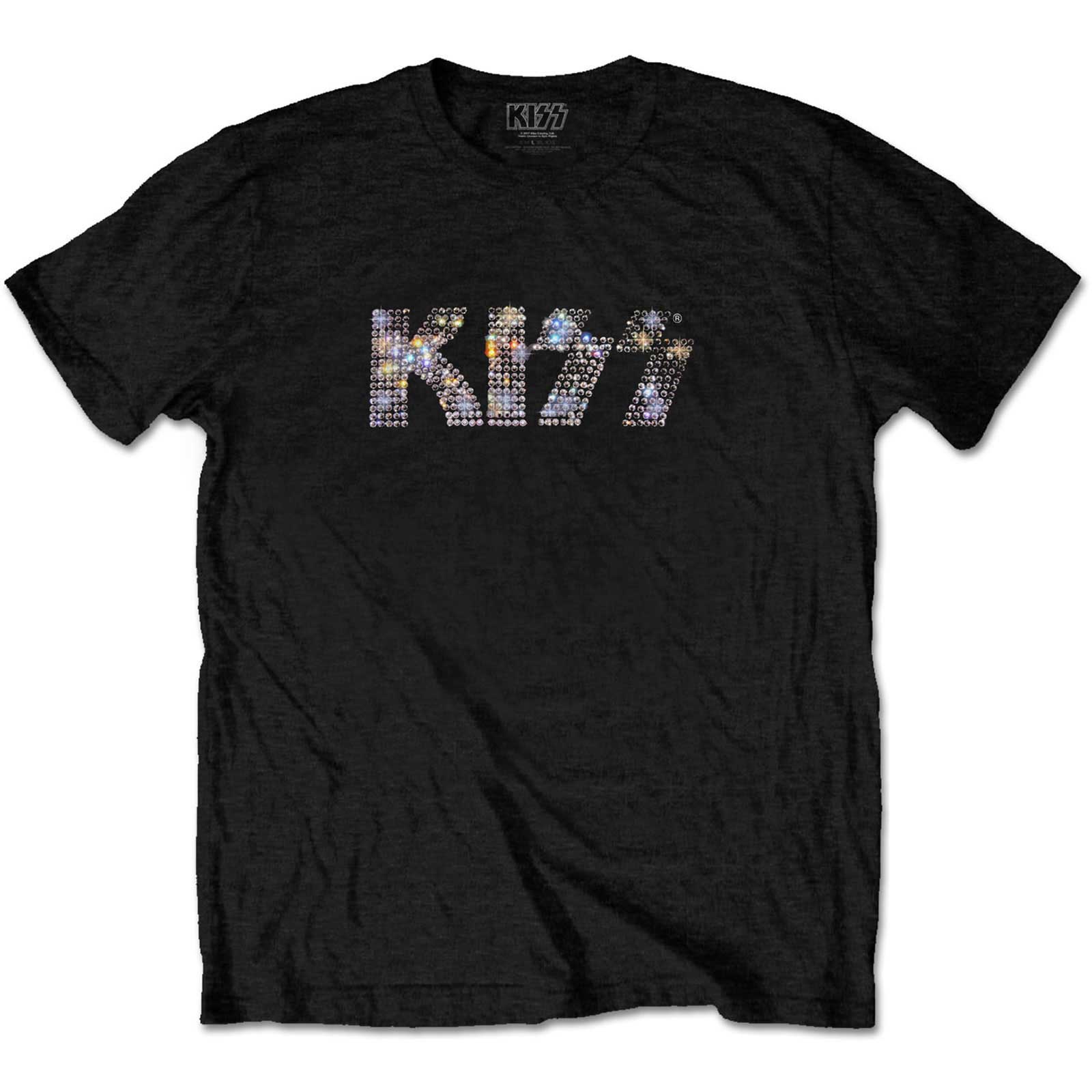 Levně RockOff Kiss Unisex tričko: KISS - černé s kamínky