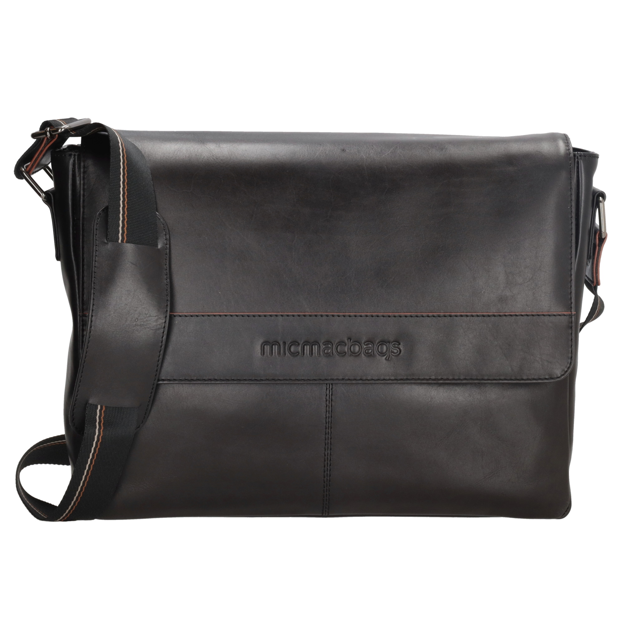 Levně Micmacbags le mans kožená business taška 15,6" (34.5x19.4 cm) - černá