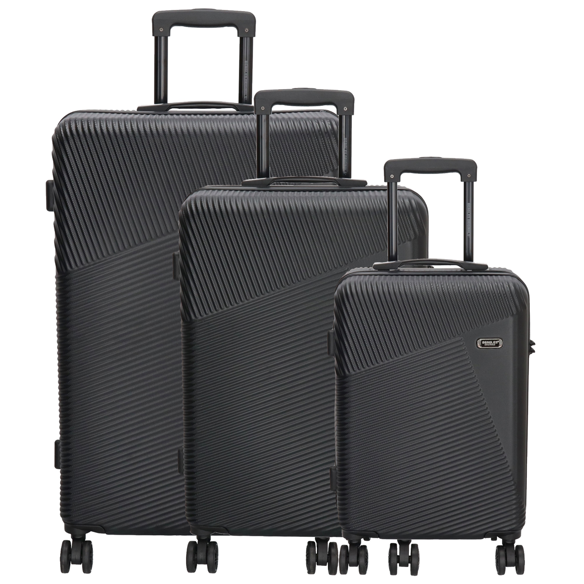 Levně Beagles Originals set 3 cestovních kufrů ABS - černá - 38L, 60L, 92L