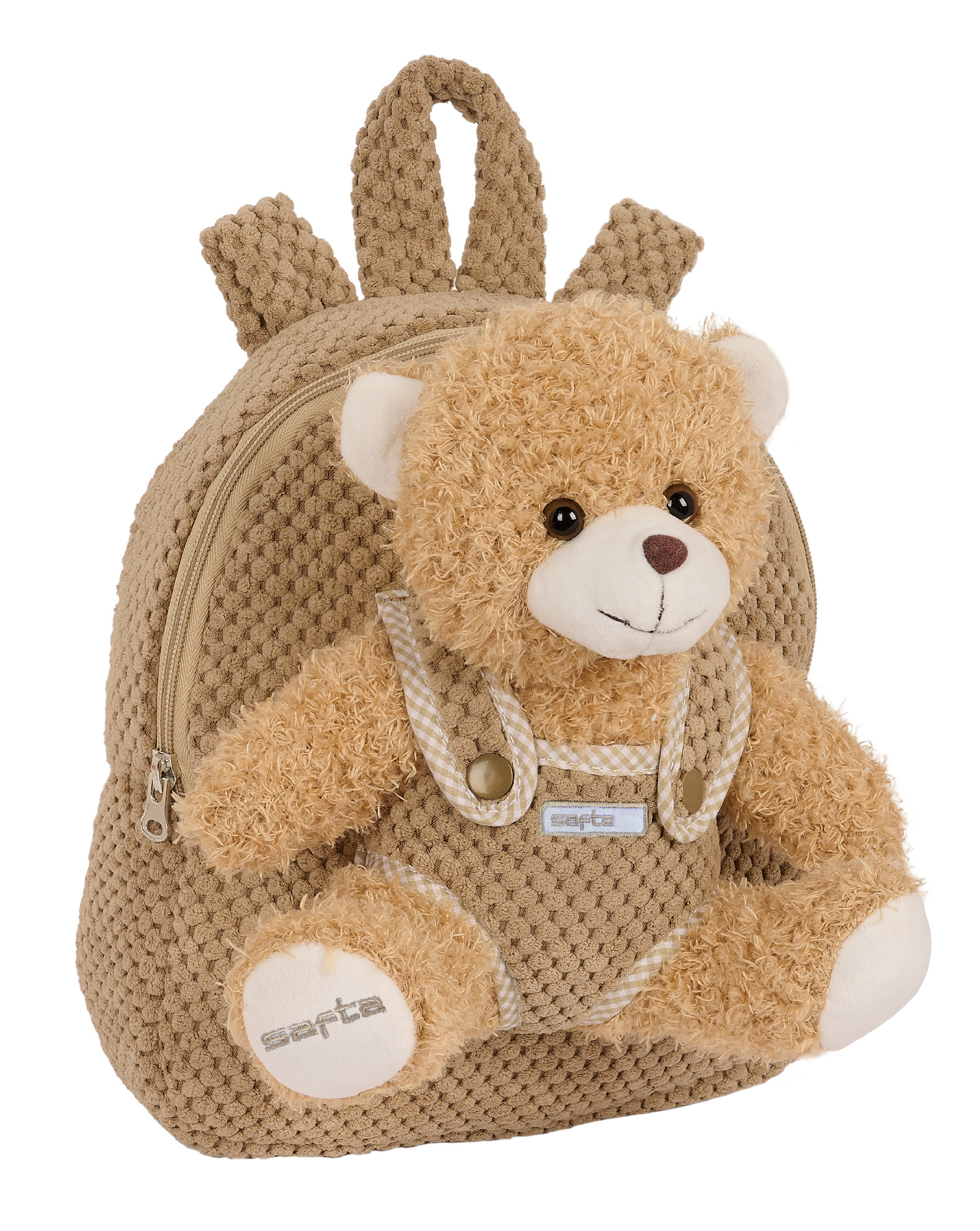 Levně Safta Teddy Bear dětský batůžek s plyšovým medvídkem - 4,65 L - hnědý