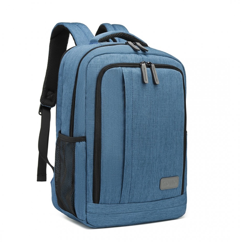 Levně KONO multifunkční batoh s USB portem Richie Small - modrý - 17 L