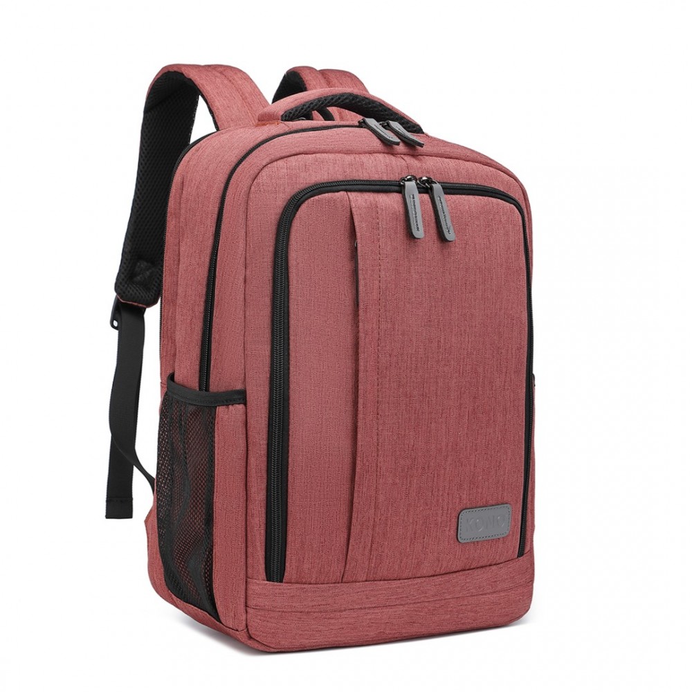 Levně KONO multifunkční batoh s USB portem Richie Small - červený - 17 L