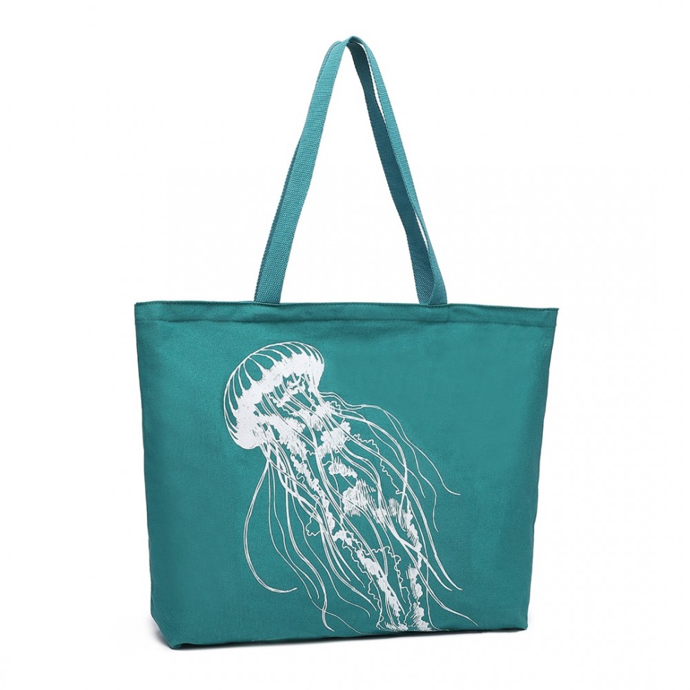 Levně Miss Lulu Opětovně použitelná plátěná nákupní taška - zelená - 20L