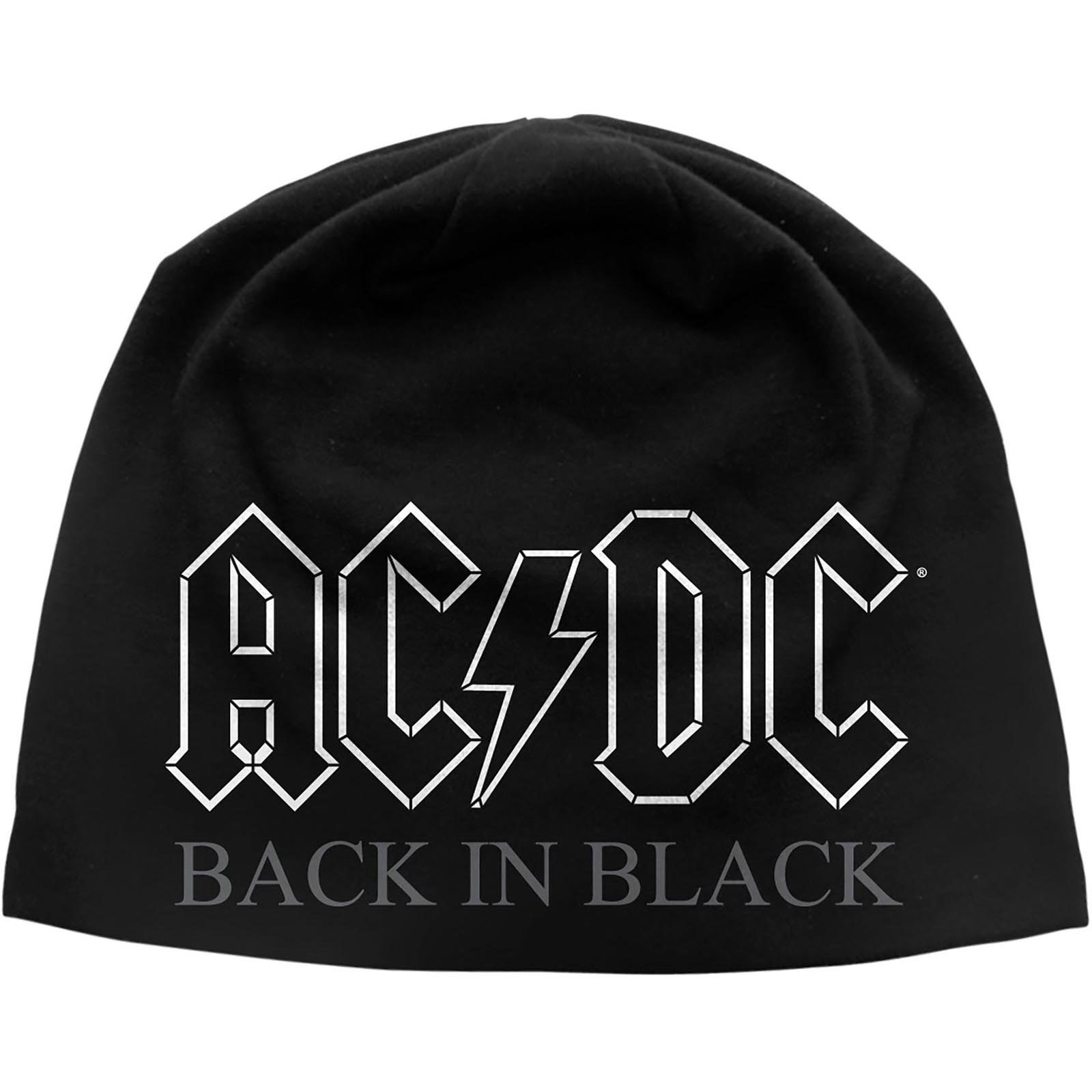 Levně RockOff AC/DC UNISEX BEANIE HAT: BACK IN BLACK unisex čepice - černá