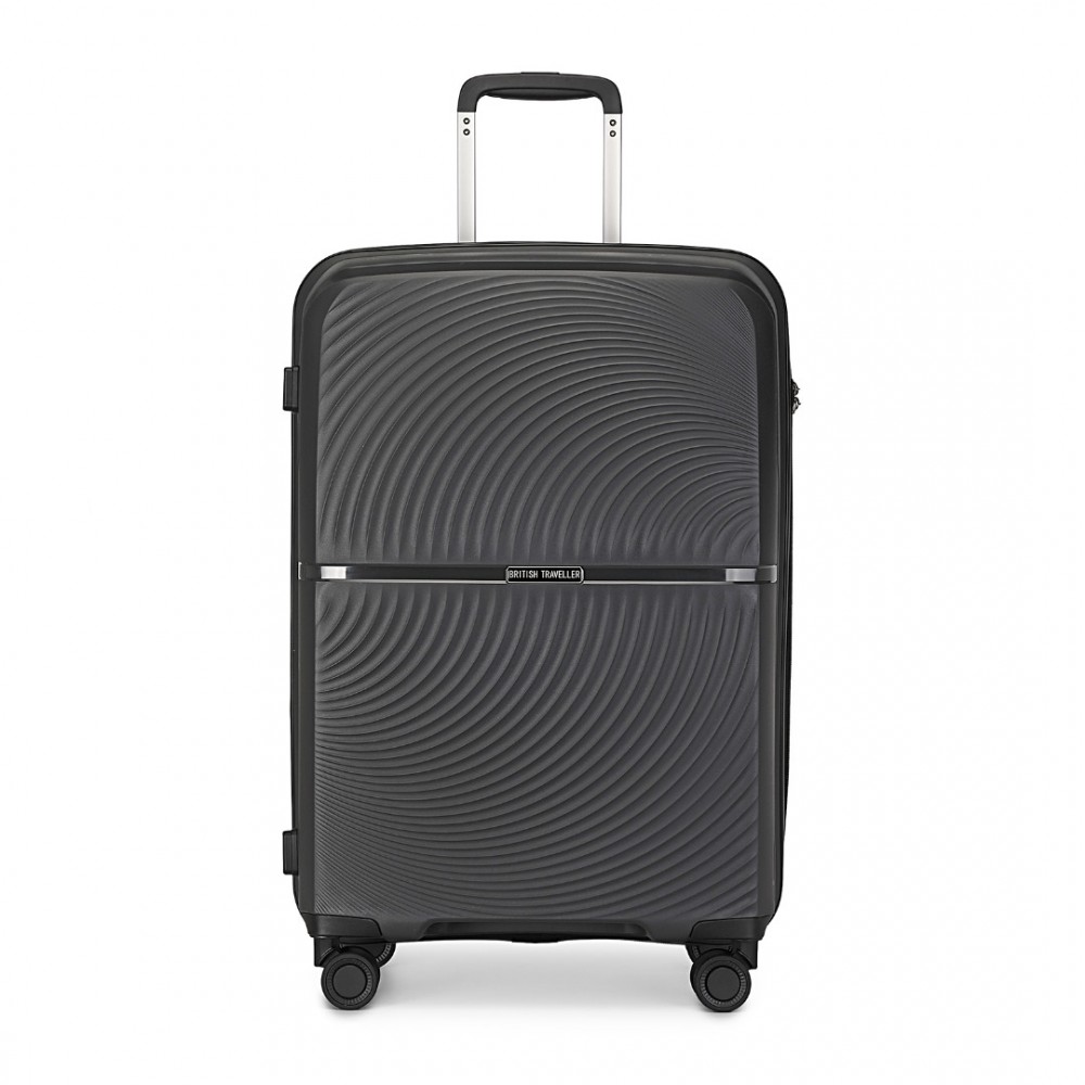 British Traveller K2393L Kufr spinner 55cm Černý Polypropylen