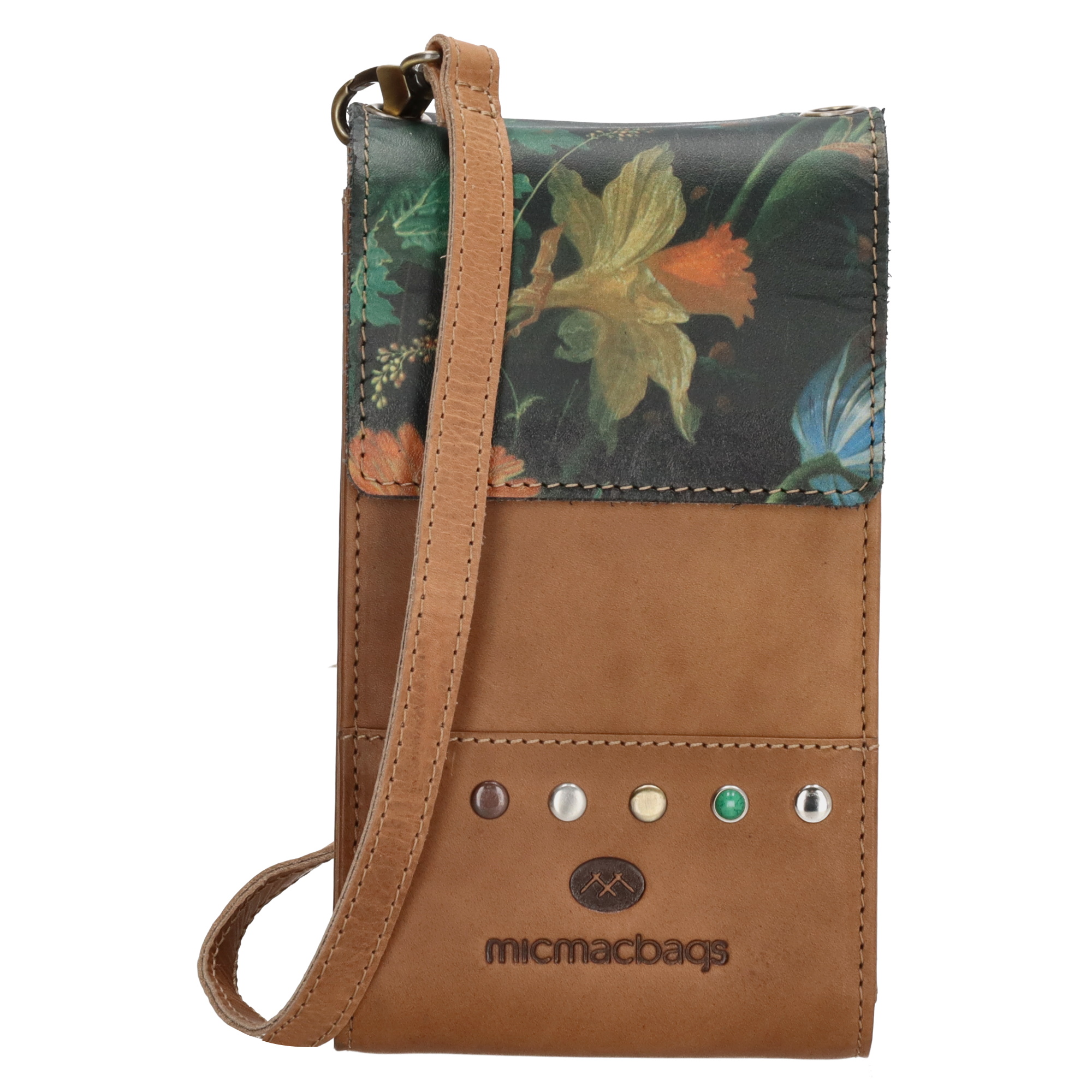 Levně Micmacbags Masterpiece dámská kožená crossbody taška na mobil- písková