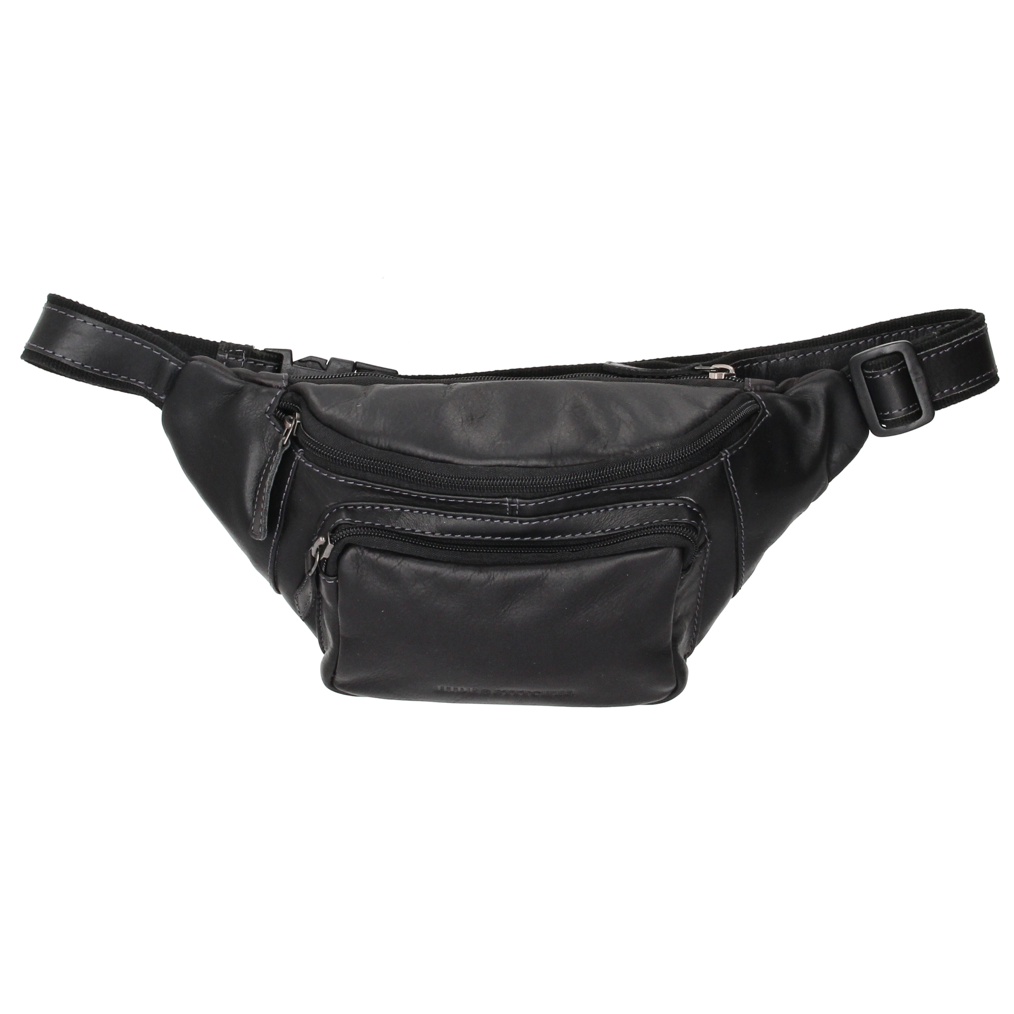 Hide & Stitches Japura unisex kožená ledvinka - černá Hide & Stitches Japura unisex kožená ledvinka - černá