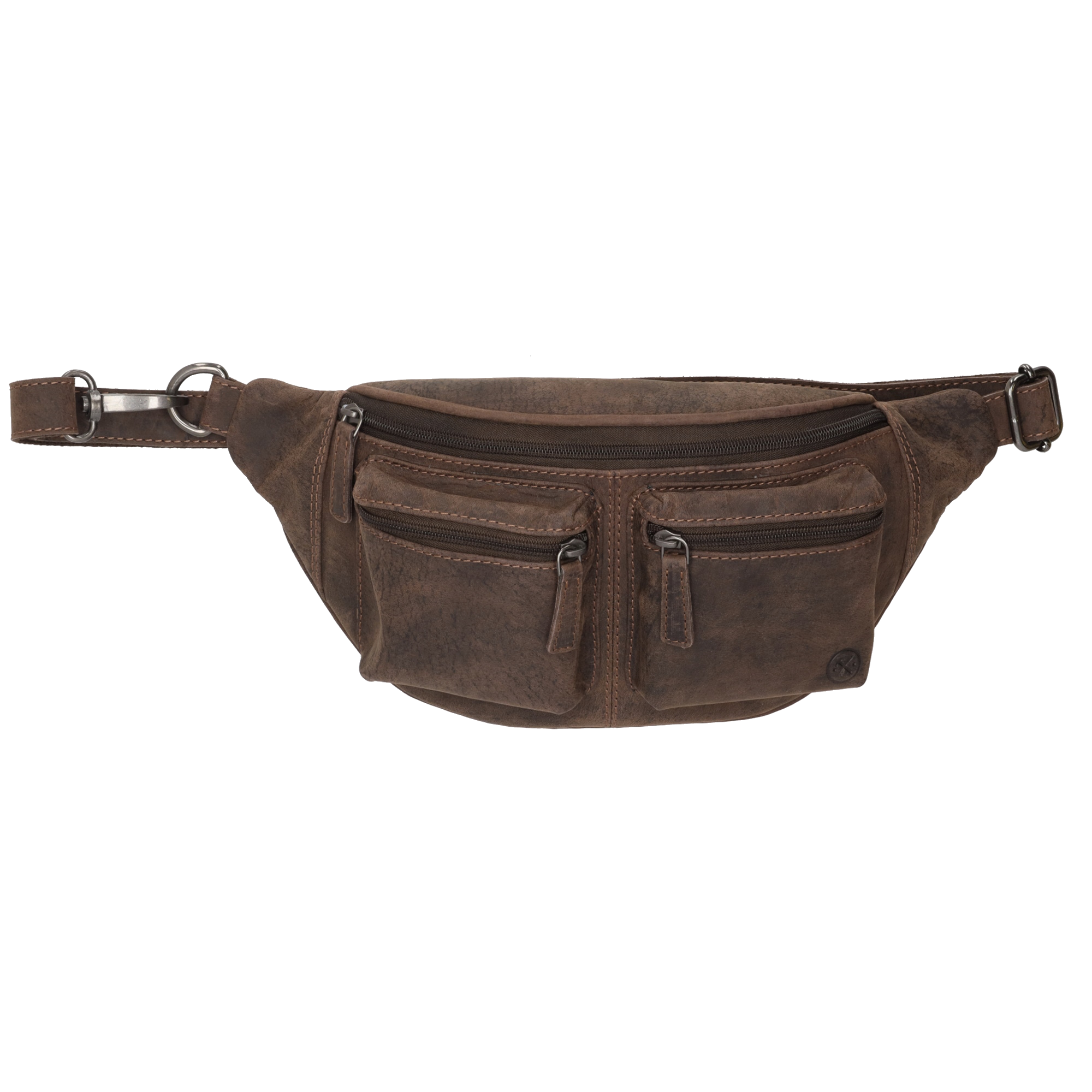 Hide & Stitches Idaho kožená unisex ledvinka - tmavě hnědá Hide & Stitches Idaho kožená unisex ledvinka - tmavě hnědá