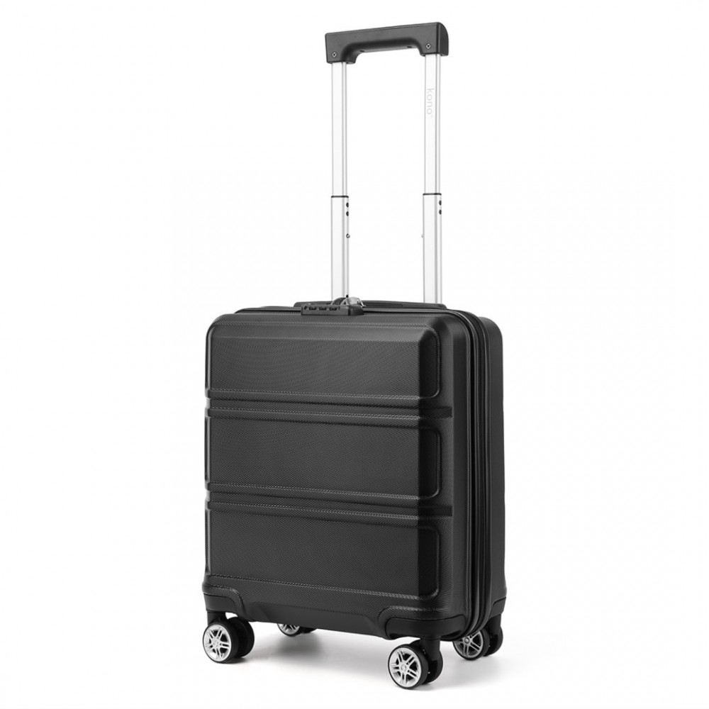 Levně KONO Kabinové příruční zavazadlo s horizontálním designem - ABS - černá - 25L