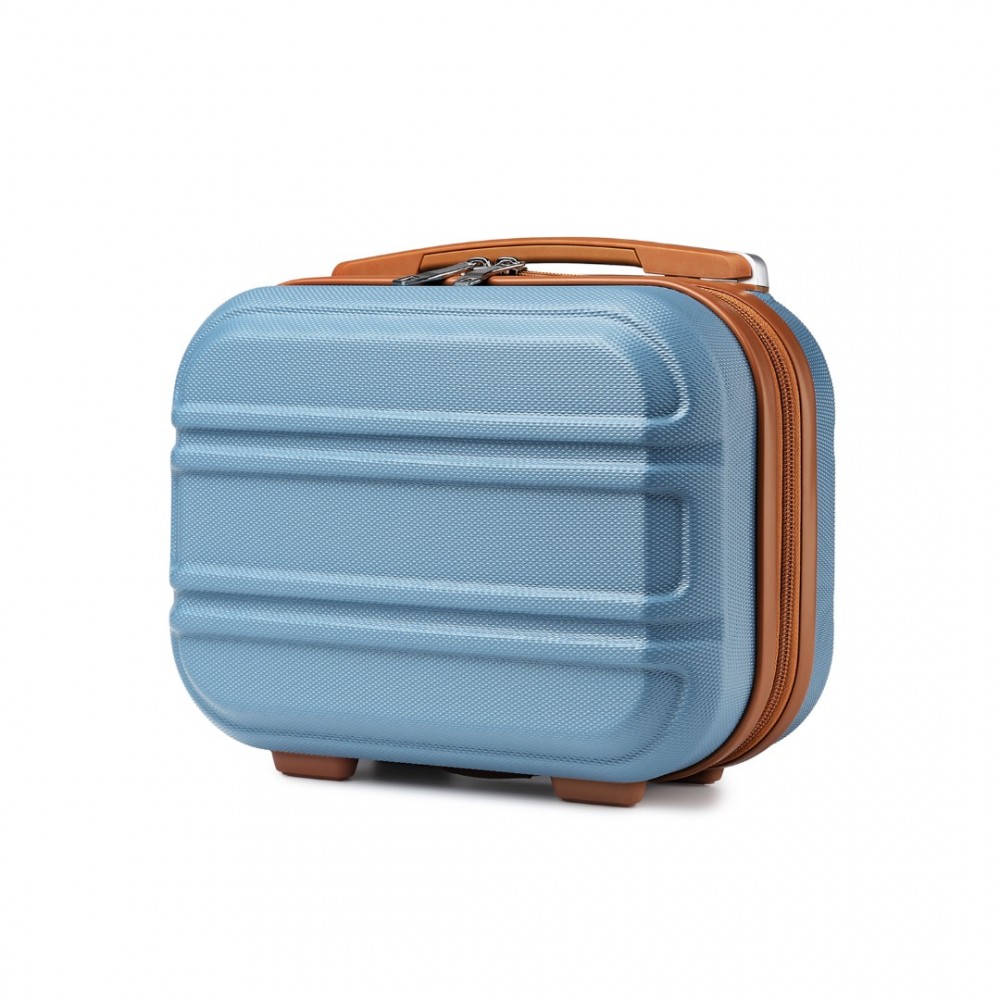 Levně KONO Toaletní pouzdro s horizontálním designem - ABS - modro hnědá -9L
