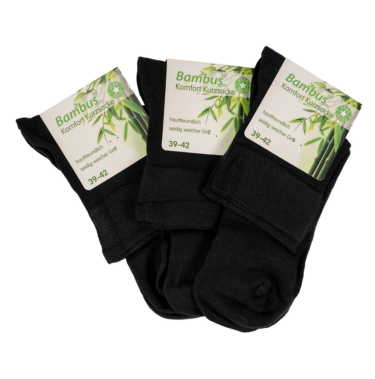 Levně Star Socks bambusové pánské ponožky SET 3 - černé