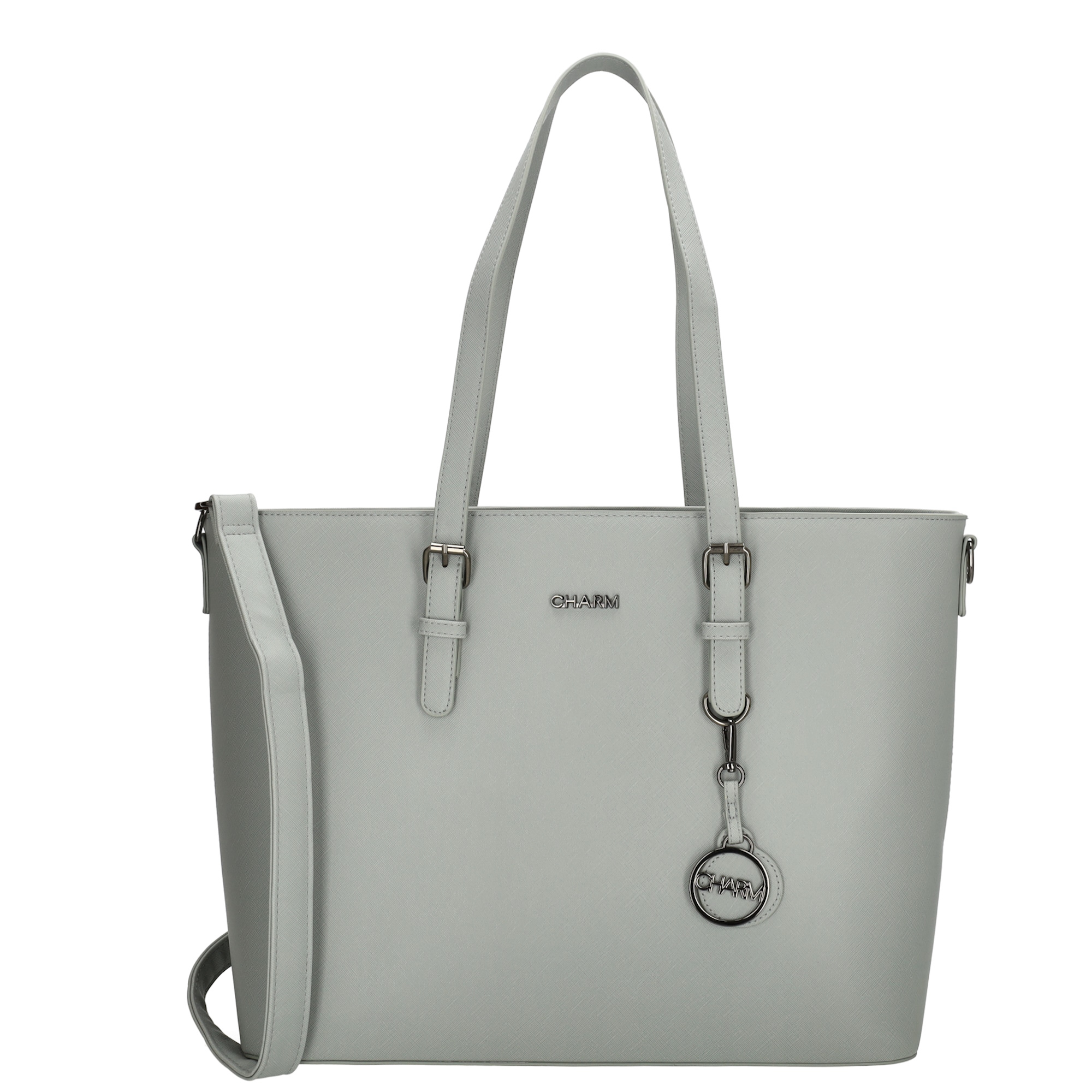 Levně Dámská elegantní laptop taška Charm London Birmingham shopper 15,6 inch (38 cm) - světlá šedá