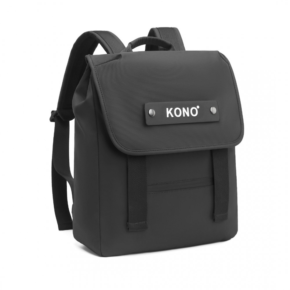 Levně Kono inovativní voděodolní batoh s klopou - černý - 14L