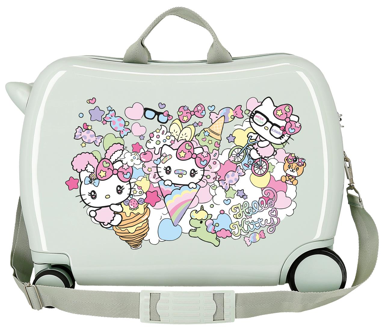 Levně Dětský kufřík na kolečkách - odražedlo - Hello Kitty - 34L