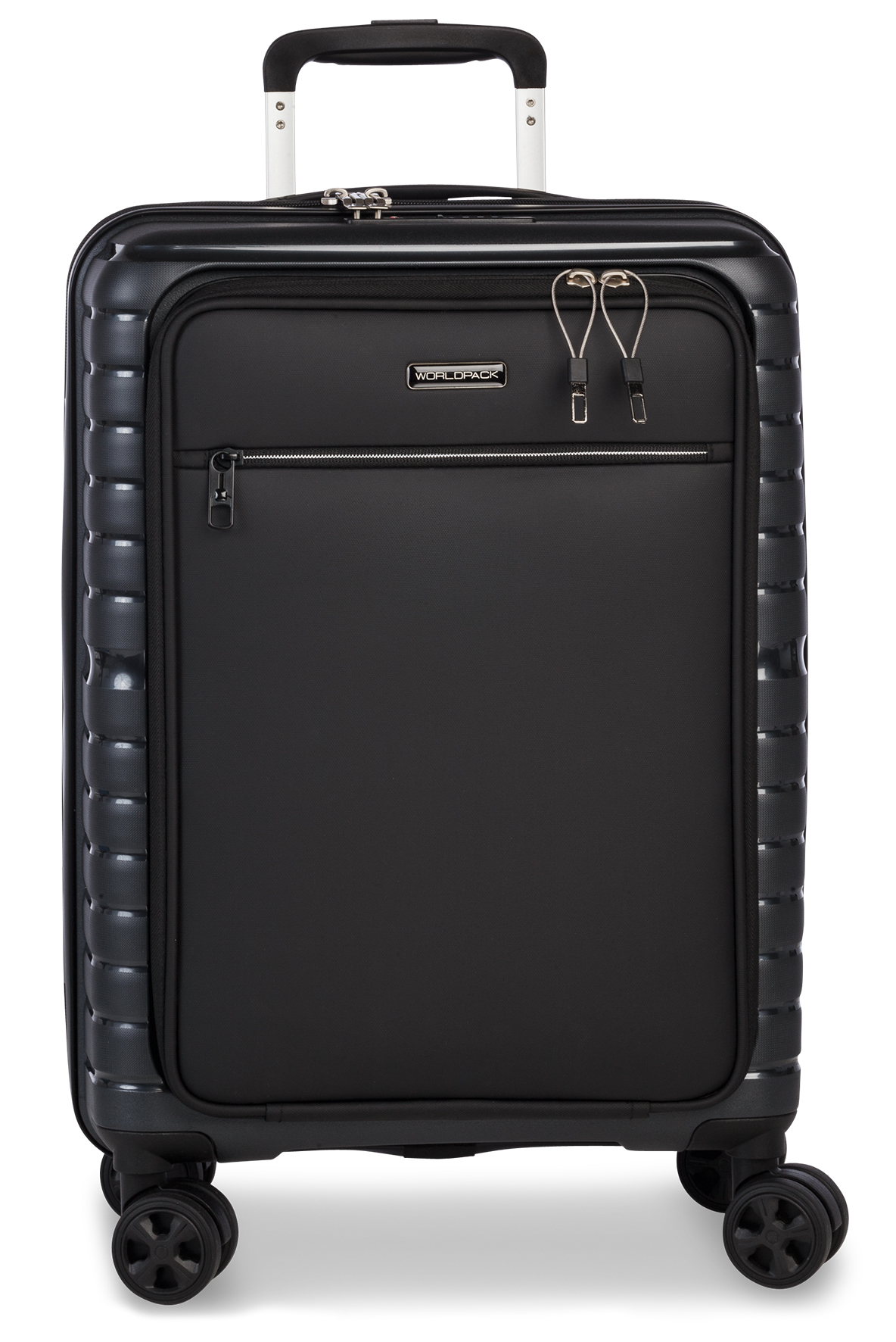 Levně WORLDPACK kabinový kufr s přední kapsou na notebook - černý - 41L