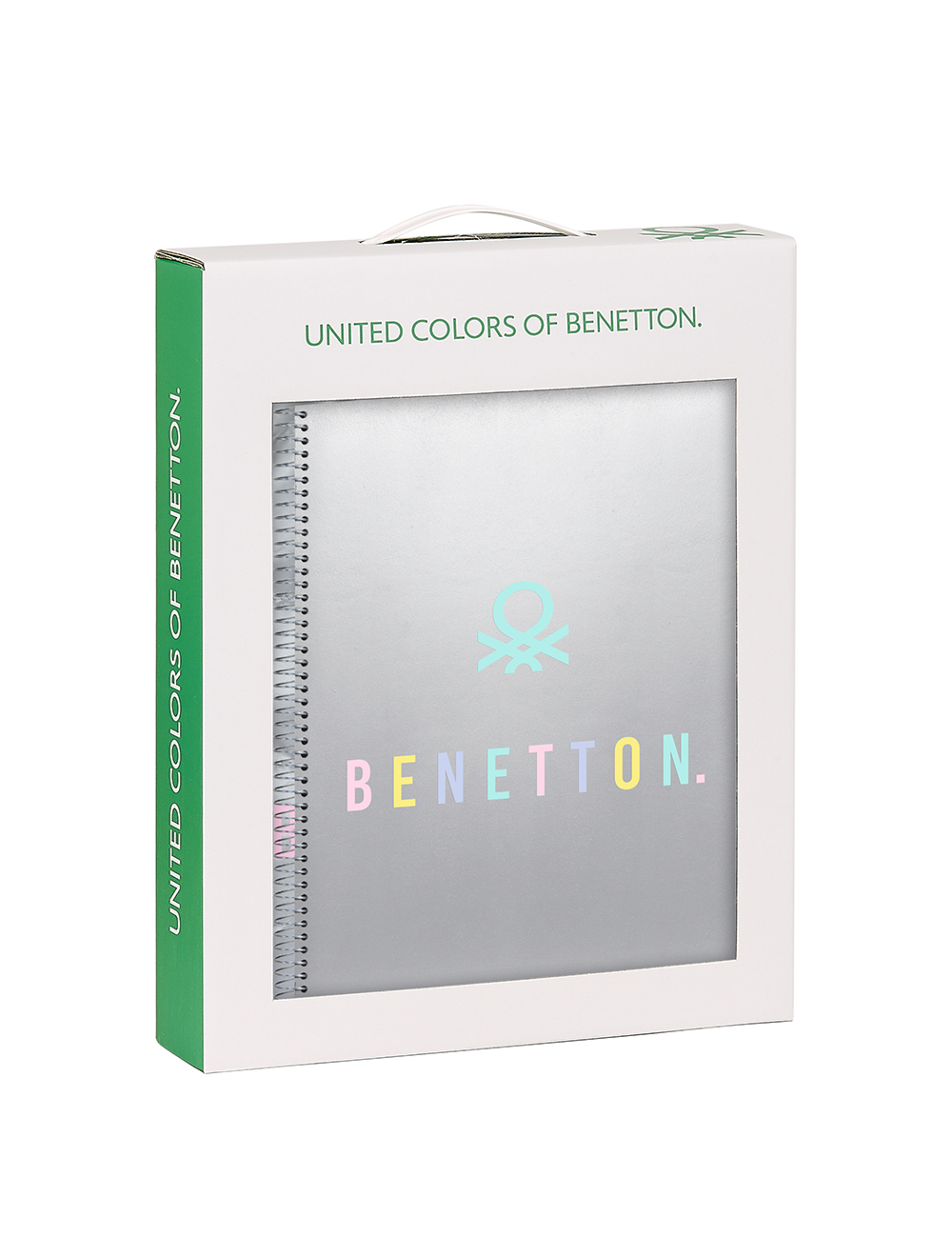 Levně United Colors of Benetton dárkový set "Silver" - notes a pytel - stříbrný