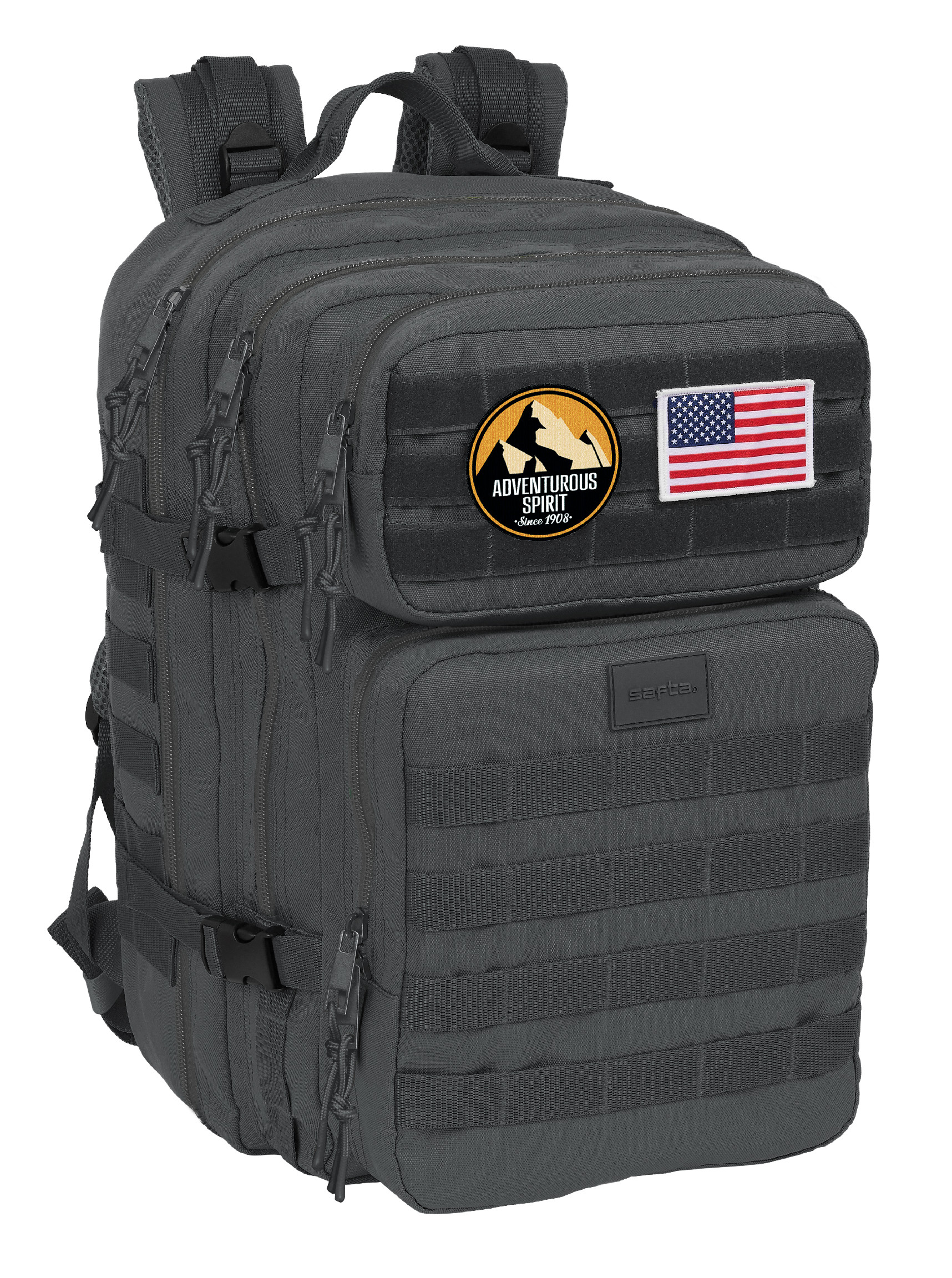 Stylový taktický batoh Safta Basic – šedý – 33 L