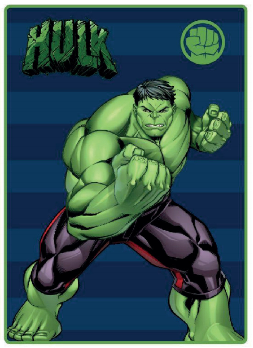 Levně Marvel Dětská deka Avangers "SUPER HEROES" - modro zelená - HULK