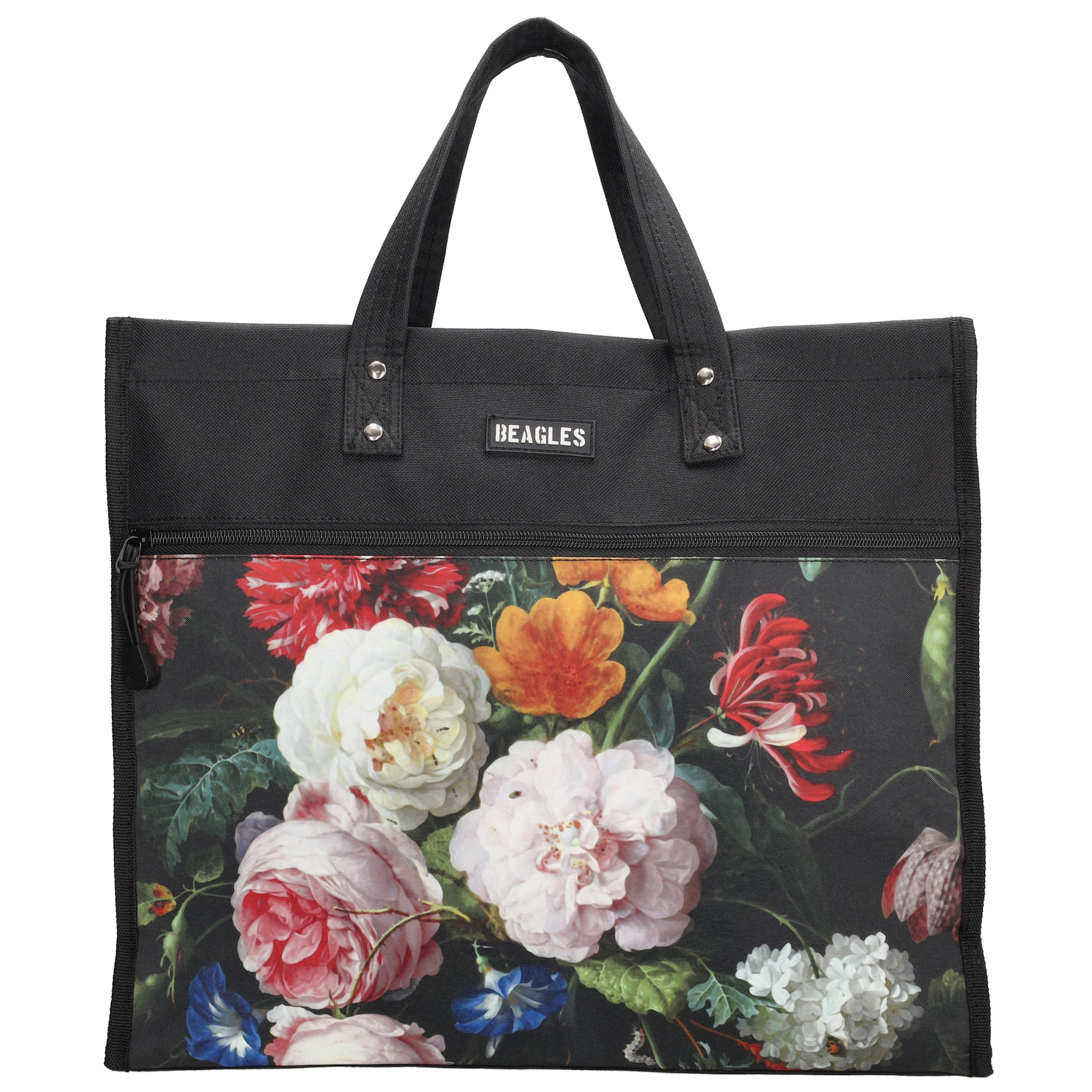 Beagles Shop & Go nákupní taška Flower 23L - černá