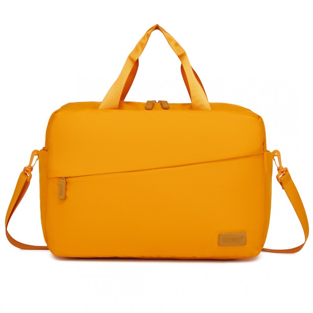 Voděodolná cestovní taška s přihrádkou na notebook KONO – žlutá