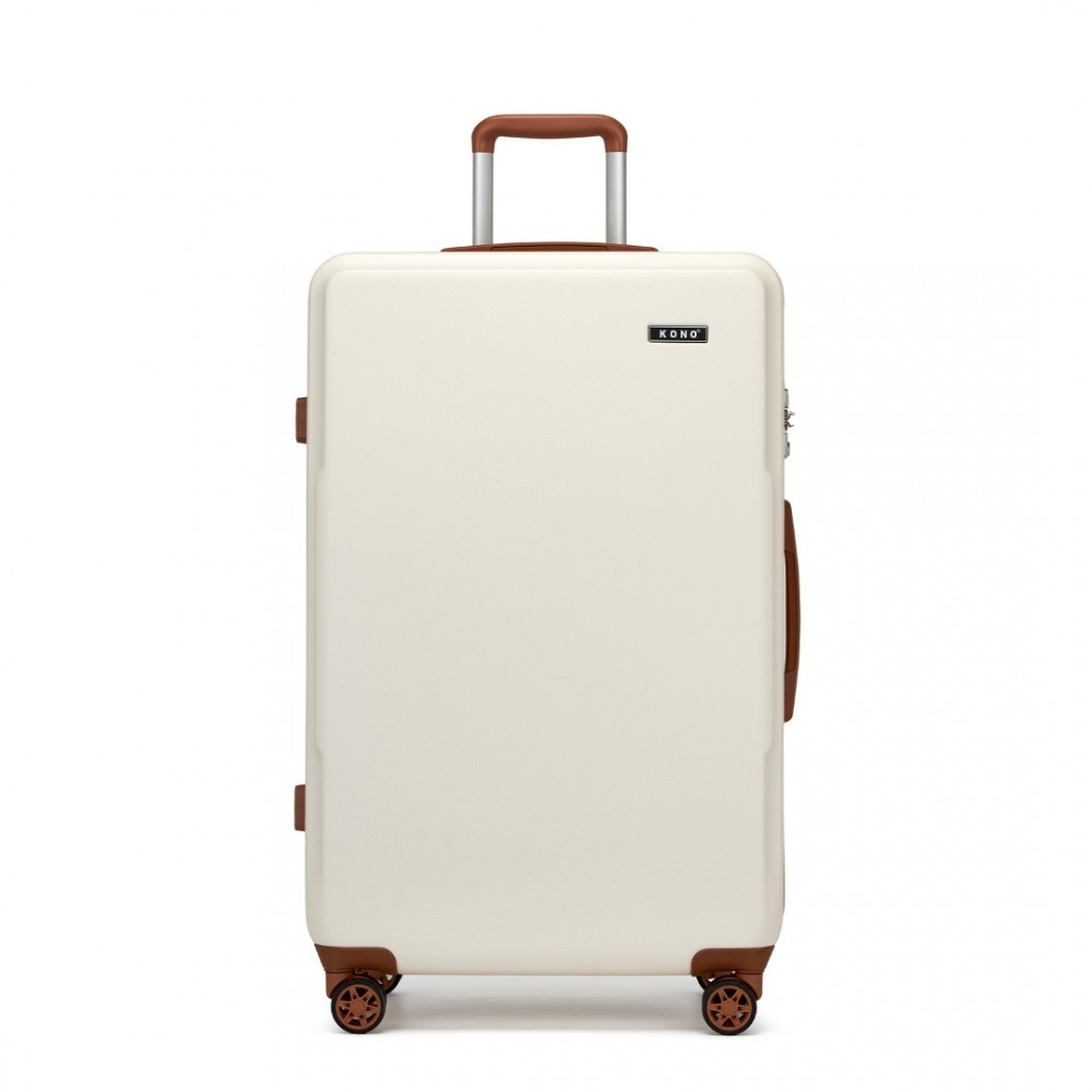 Kono 2494 Kufr spinner 65cm Krémová ABS/Polykarbonát