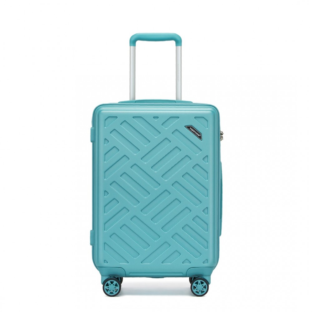 Kono 2495 Kufr Spinner 55cm Světle modrý ABS/Polykarbonát