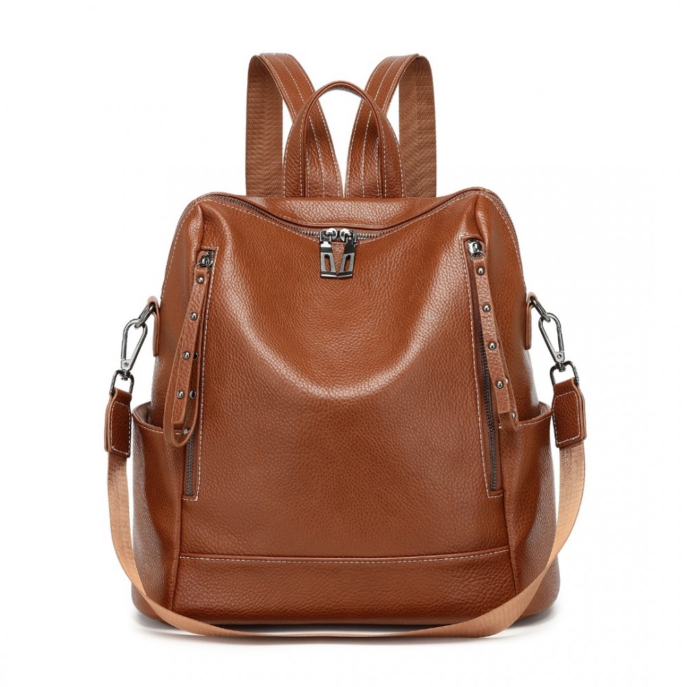 Dámský batoh a kabelka 2v1 Miss Lulu - hnědá - 16 L