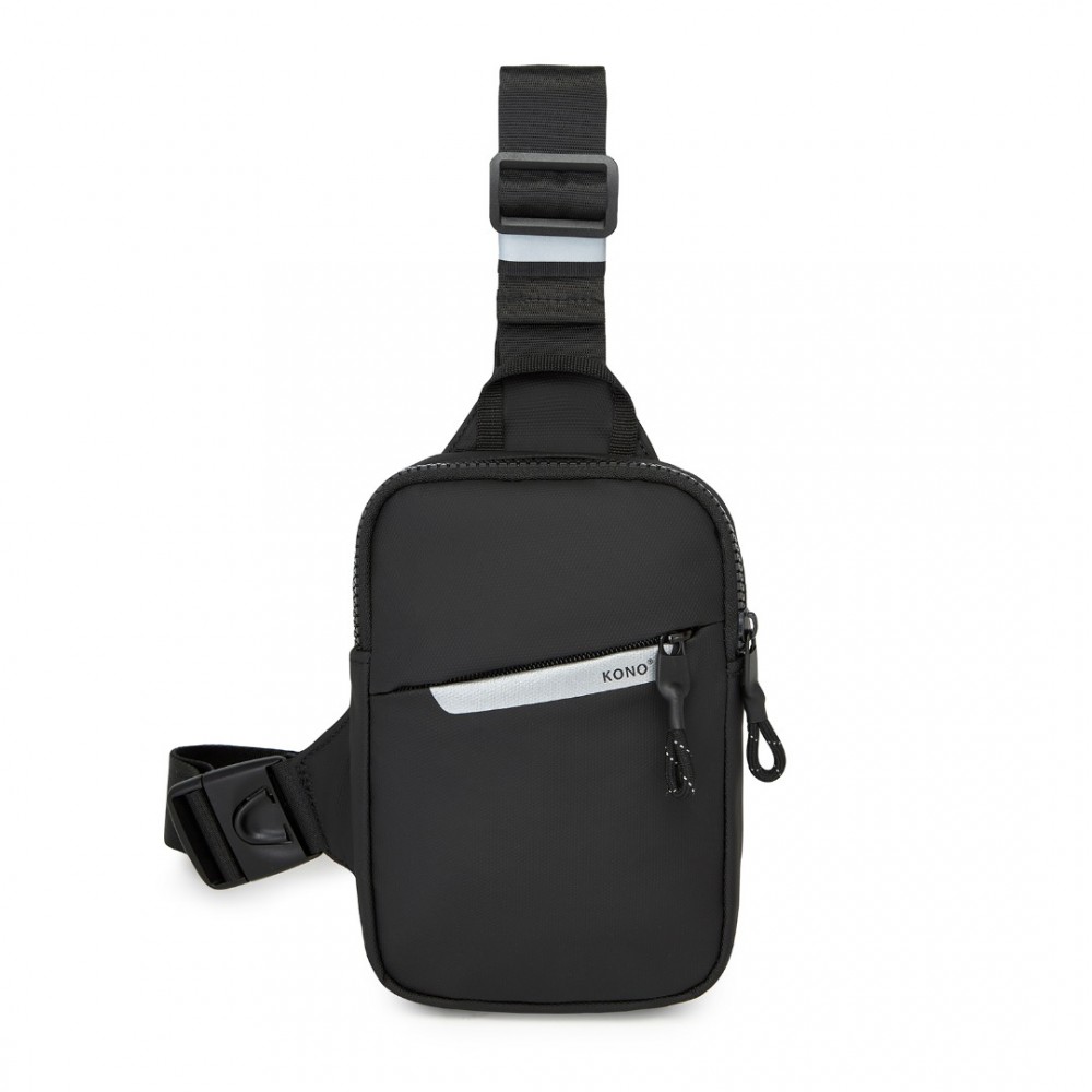 Lehká crossbody sling taška Kono - černá