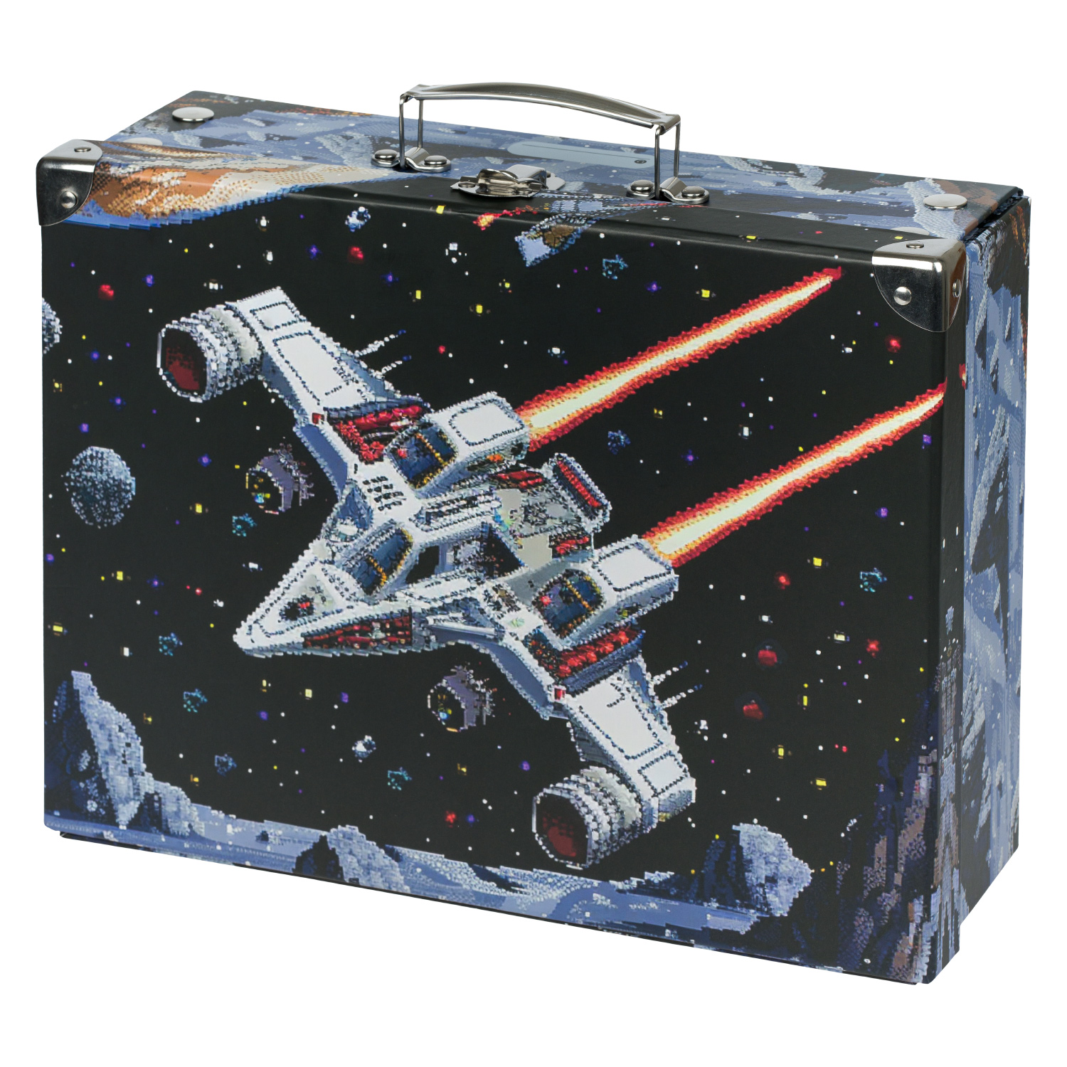 BAAGL Skládací školní kufřík Pixel Space s kováním Presco Group