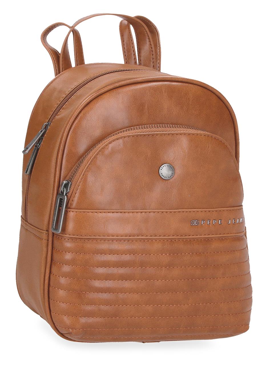 Casual dámský batoh Pepe Jeans Biker - hnědý 27cm