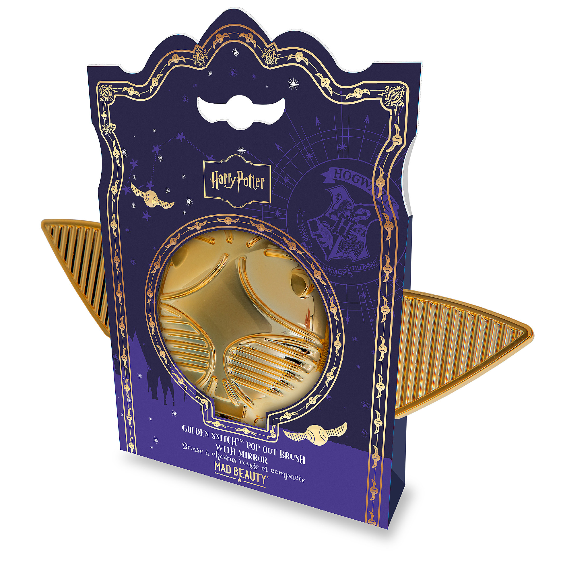 Mad Beauty Harry Potter Snitch kartáč na vlasy se zrcátkem 1 ks
