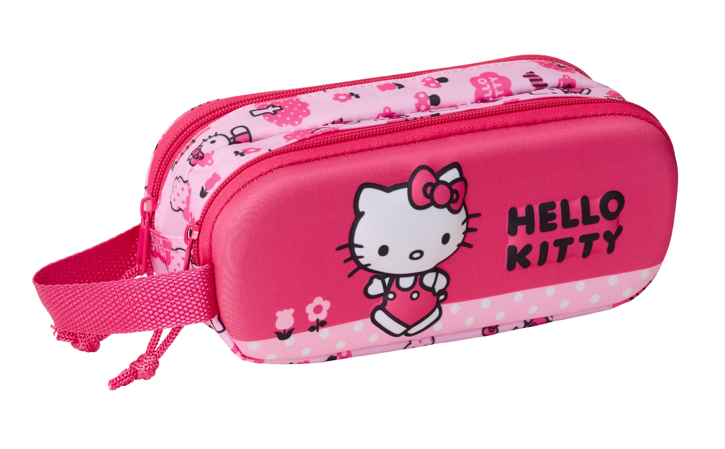 Dvoukomorový 3D penál Hello Kitty Safta - růžový
